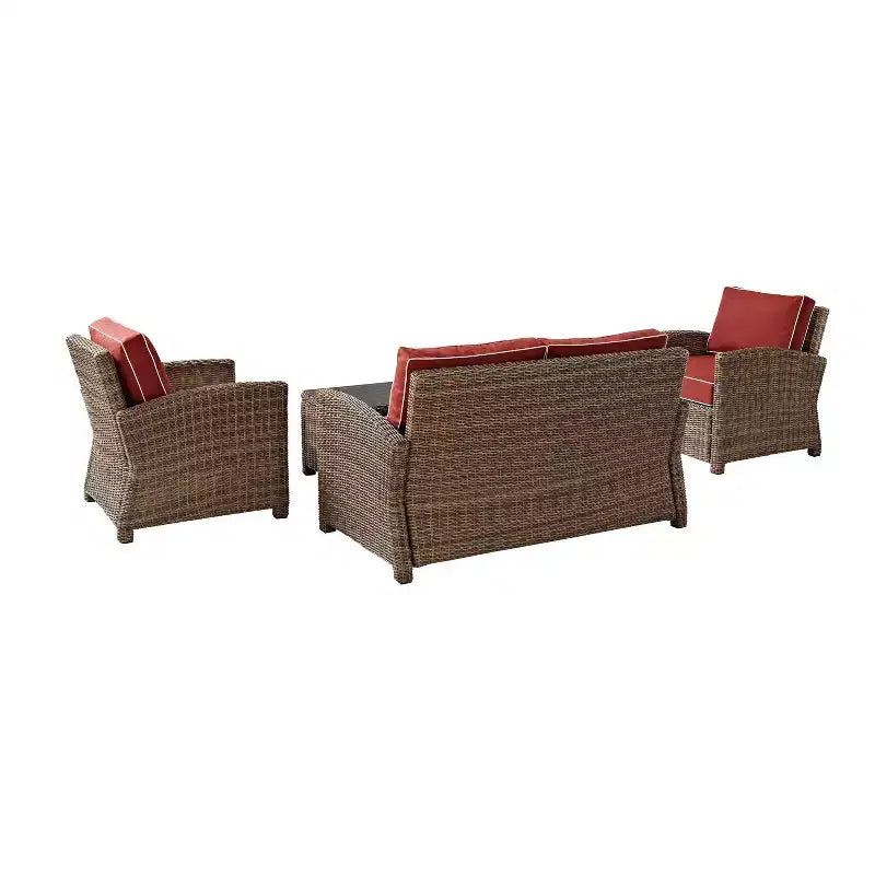 Bradenton 4-teiliges Outdoor Lounge-Set aus Korbgeflecht – Crosley