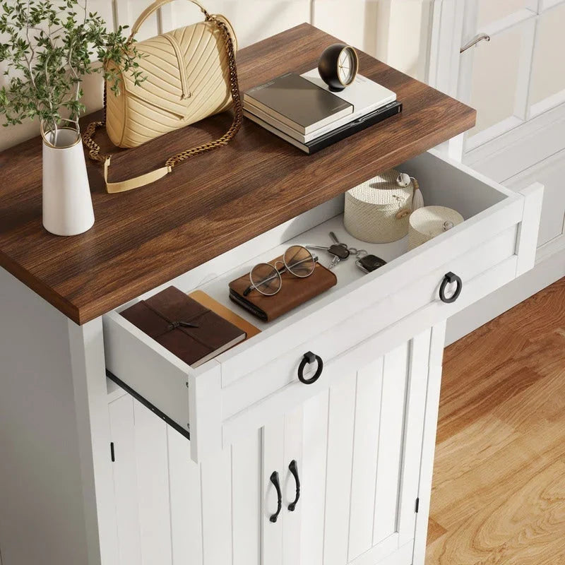 Moasis 5-stöckiger Schuhschrank für 20 Paar Schuhe mit Doppeltüren für den Eingangsbereich