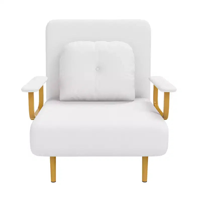 Klappbares Schlafsofa 3-in-1-Funktion - Verstellbare Rückenlehne mit 5 Positionen und Kissen, Platzsparender Schlafsessel für Wohnzimmer, Schlafzimmer & Büro (Weiß)