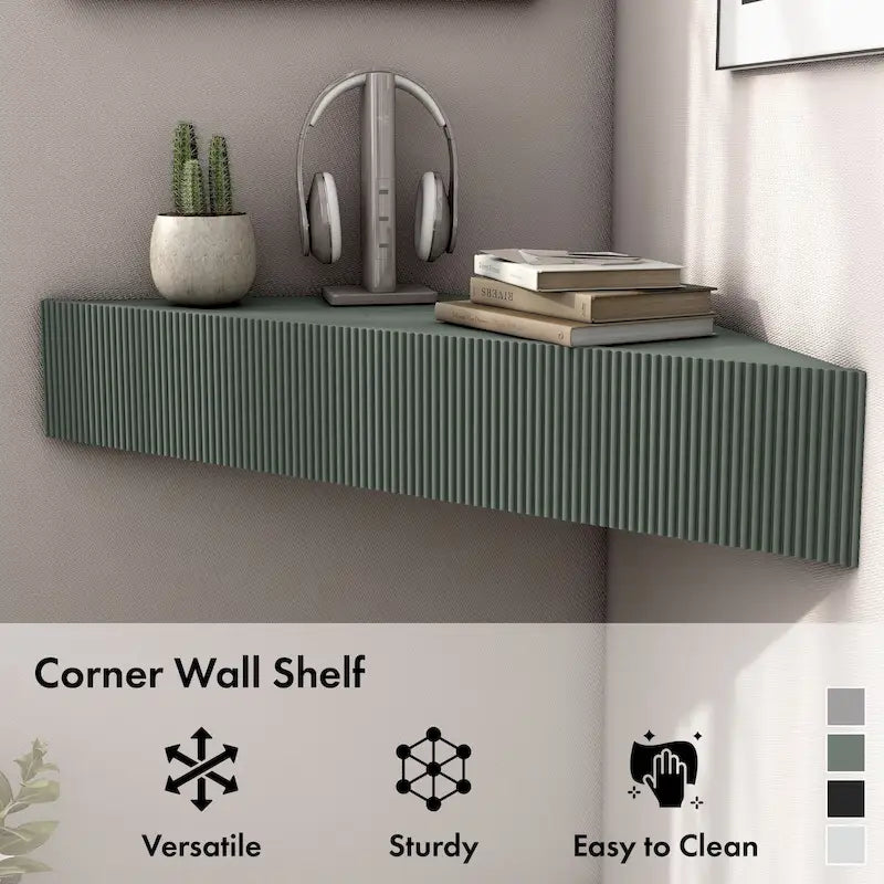 47 Eck-TV-Schrank, schwebend, 3 Ablagen, Transitional Style, platzsparende Wandmontage