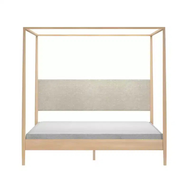 Harbor King Himmelbett mit gepolstertem Kopfteil, Blonde/Swiss Coffee (MD2411-01)