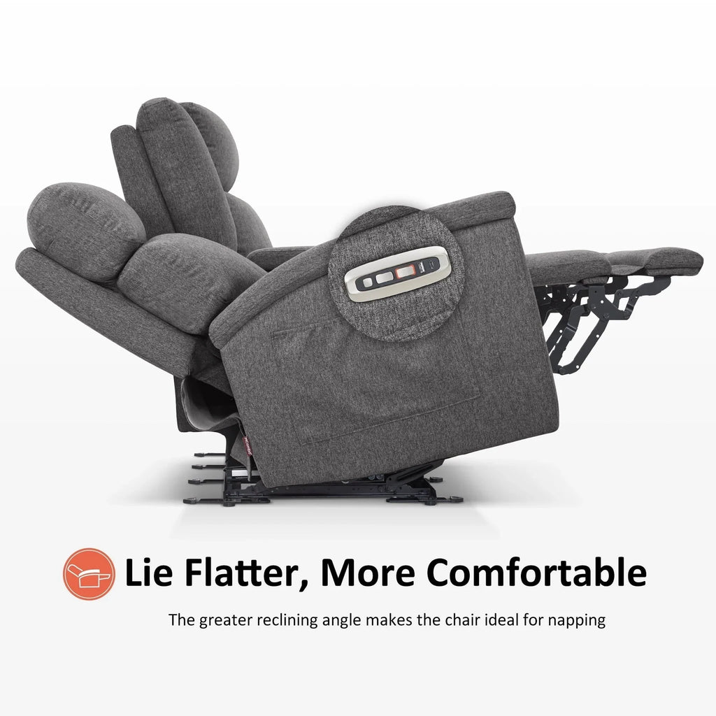 MCombo 60.2 Power Loveseat Relaxsofa mit Massage und zweifacher Heizung, verstellbarer Kopfstütze, USB- & Typ-C-Anschluss, Stoff