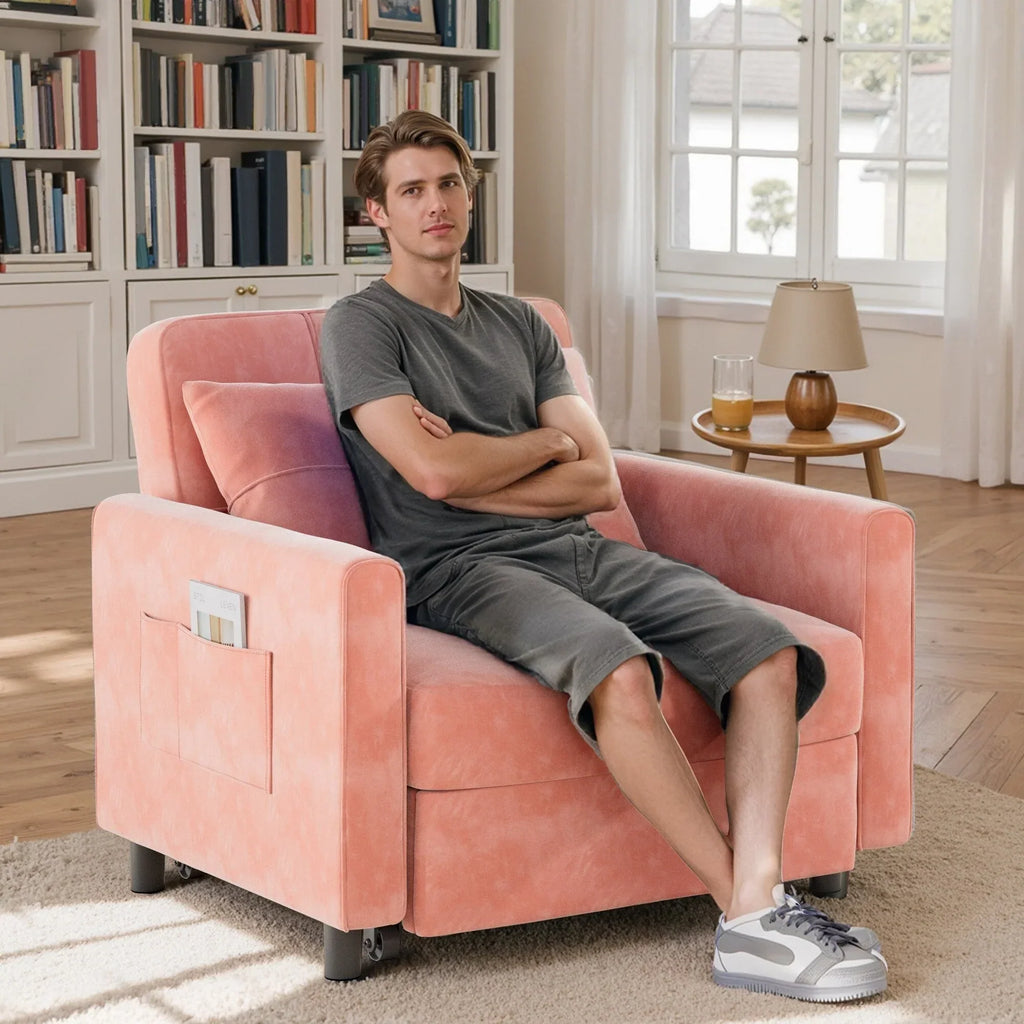 3-in-1 verstellbares Schlafsofa, ausziehbares Sesselsofa, umwandelbares Klappbett für das Wohnzimmer