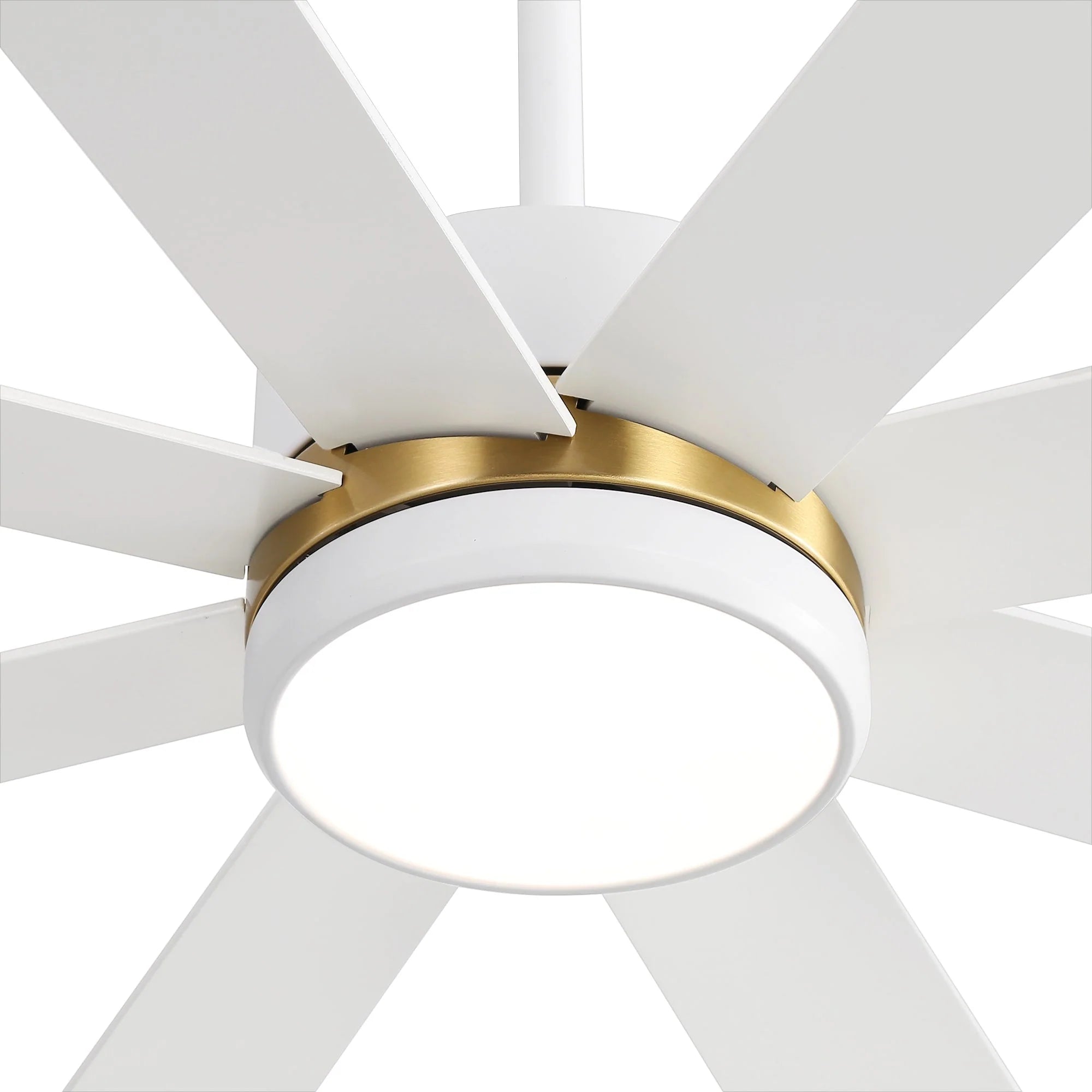 65-Zoll-LED-Deckenventilator mit 8 Flügeln, Licht und Fernbedienung, Schwarz