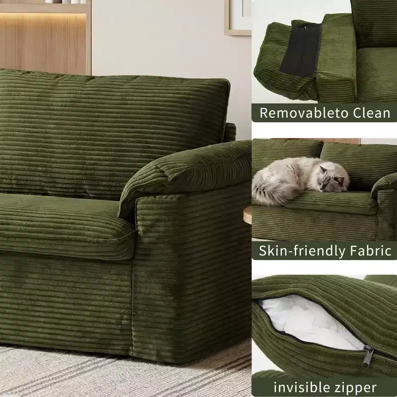 Dyonery 86 Cloud Loveseat Sofa, tiefer Sitz & breite Armlehnenkissen, stabiler Rahmen, atmungsaktives ergonomisches Design