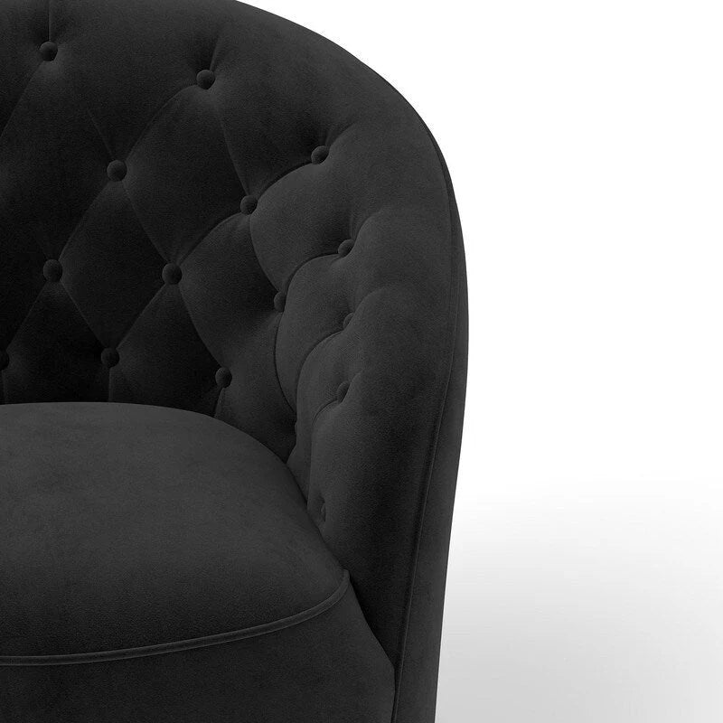 SEYNAR Moderner Samt-Polster-Drehstuhl, 360 Grad drehbar, mit Knopfheftung, 2er-Set