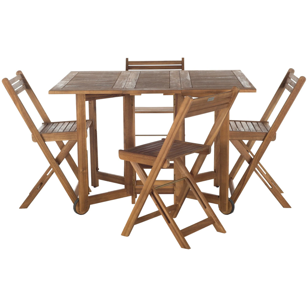 SAFAVIEH Outdoor Brandy 5-teiliges Outdoor-Esstisch-Set – 43Bx35Tx29H