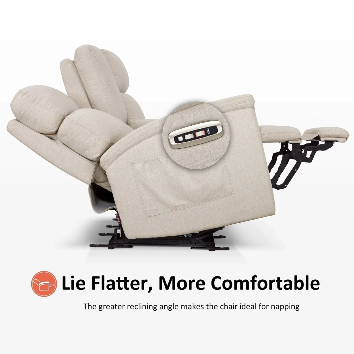 MCombo 60.2 Power Loveseat Relaxsofa mit Massage und zweifacher Heizung, verstellbarer Kopfstütze, USB- & Typ-C-Anschluss, Stoff