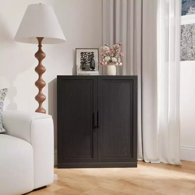 Dovelina Eckschrank mit verstellbaren Einlegeböden, Anrichte, Buffet, Weinschrank, Küchen- und Esszimmerschrank mit Holztüren – 31H x 31W, 36H x 31W