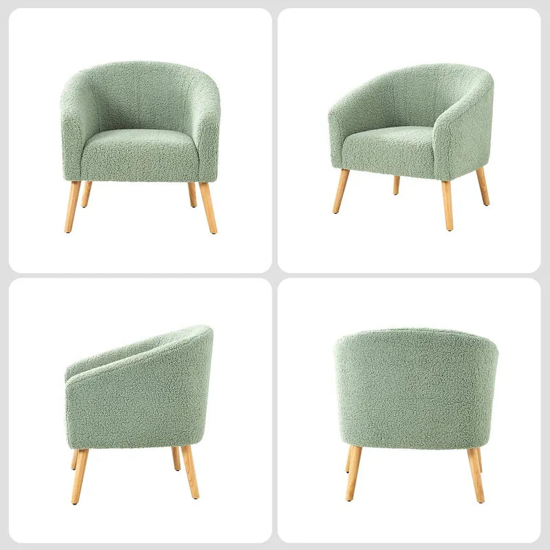 Sheila Moderner 30 W Bouclé-Sessel mit Massivholzbeinen, 2er-Set von HULALA HOME
