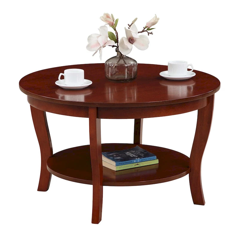 Convenience Concepts American Heritage Runder Couchtisch mit Ablage