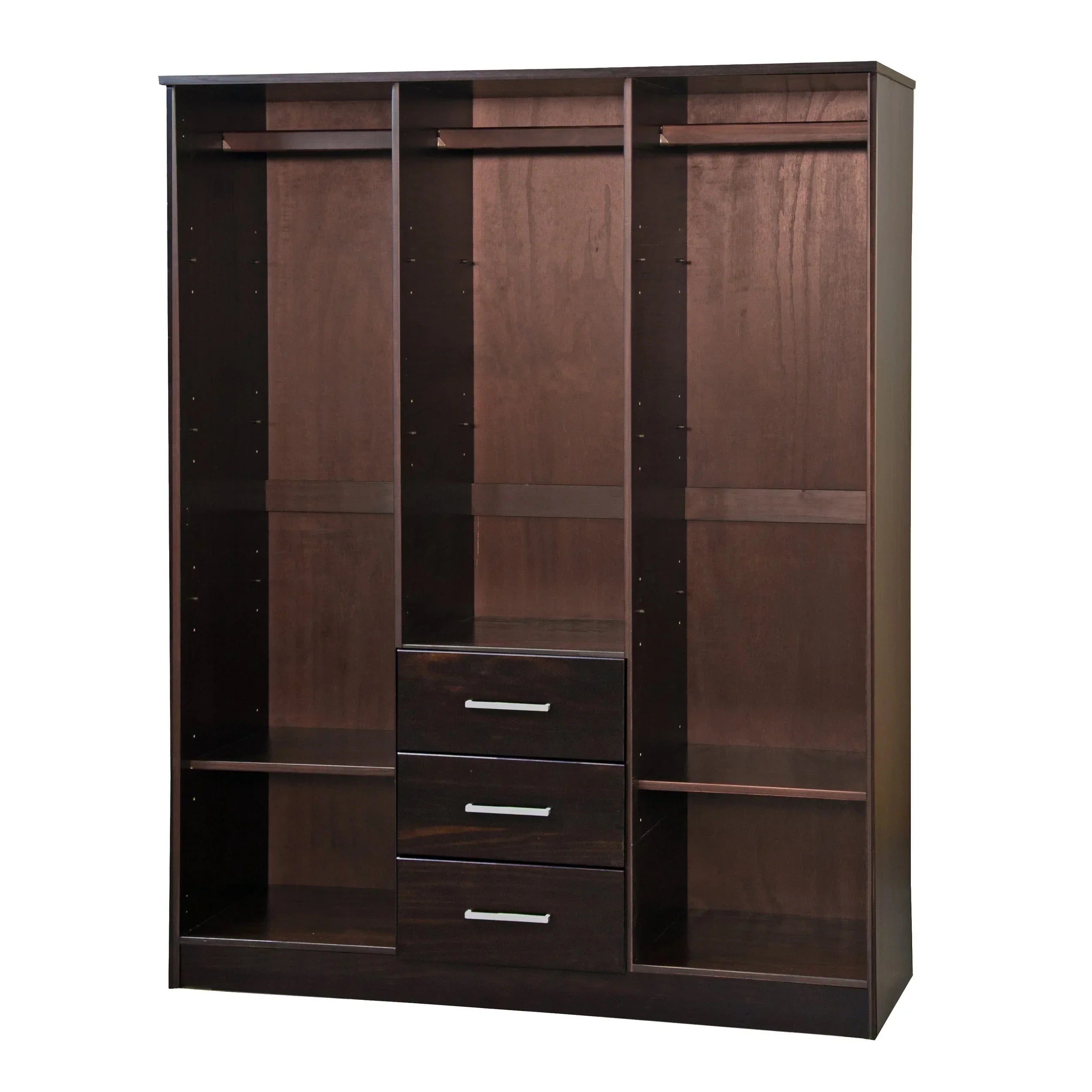 Palace Imports 100% Massivholz Cosmo Kleiderschrank mit 3 Türen mit Massivholz- oder Spiegeltüren