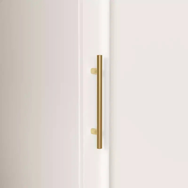 Famapy Luxe Weißer modularer Kleiderschrank mit goldener Hardware: Kassettentüren + gemischtes Türdesign Eleganter maßgeschneiderter Kleiderschrank für Schlafzimmer