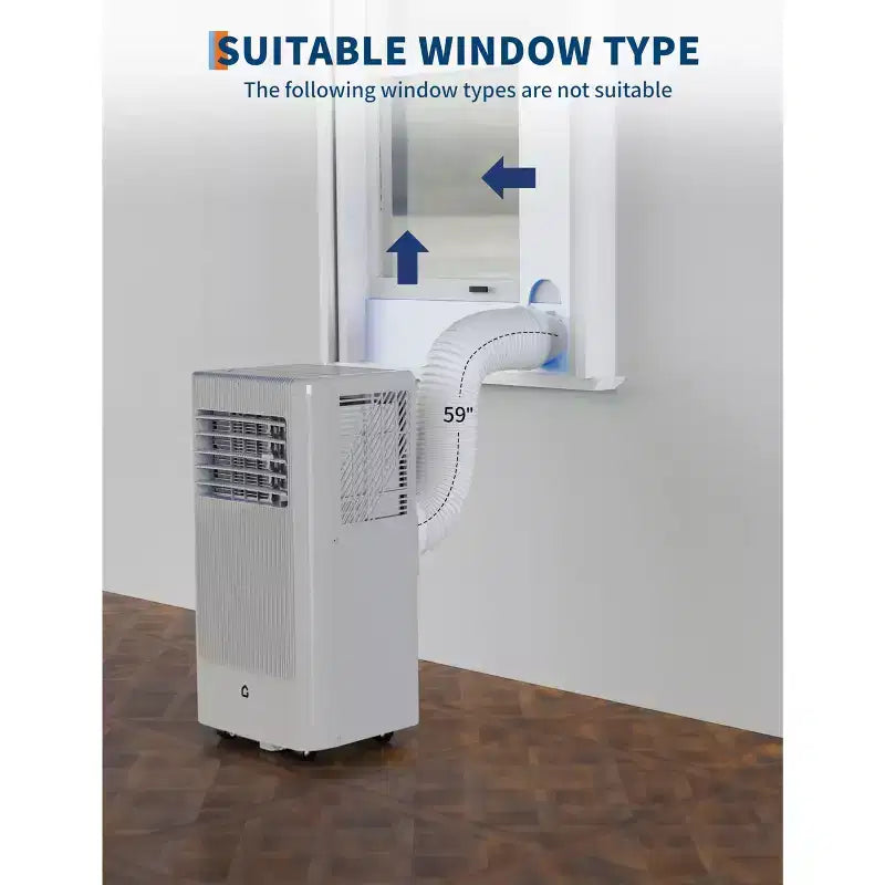 Flarhetoric Mobile Klimaanlagen, 10000 BTU Kühlen/Ventilator/Entfeuchten 3-IN-1 Mobiles Klimagerät für Räume bis 52 m², Geräte für geräuscharme Zimmer