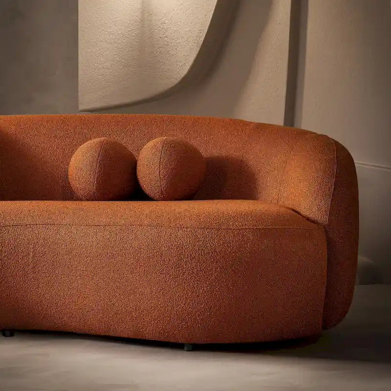 Blaine Japandi-Stil Luxuriöses modernes geschwungenes Sofa aus Bouclé-Stoff