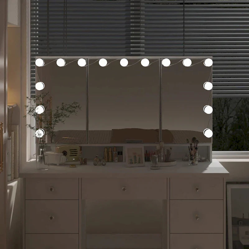 Luxuriöser LED-Schminktisch mit 9 Schubladen Elegante Schminkstation