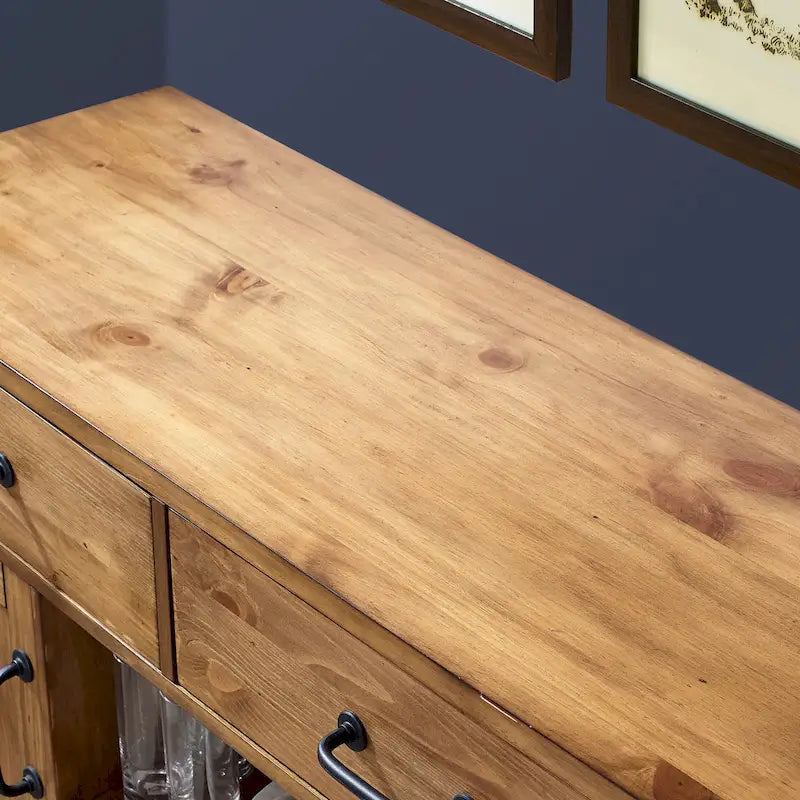 Crosley Roots Buffet mit Naturholz-Finish – 132 cm B x 46 cm T x 91 cm H