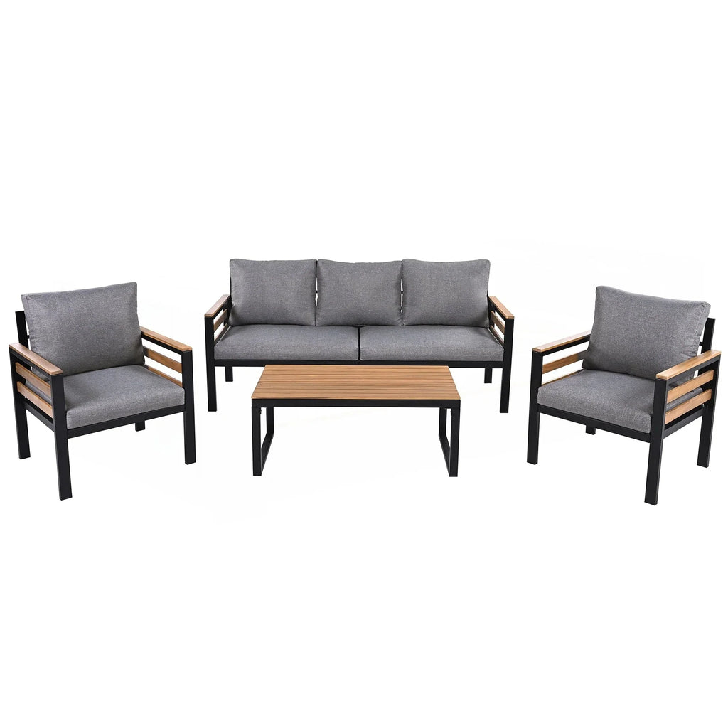 4-teiliges Outdoor-Gartenmöbel-Set mit Sofa