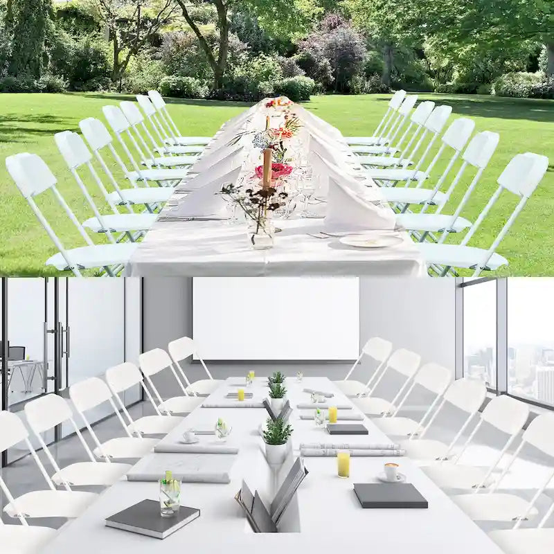 10er-Pack Klappstühle aus Kunststoff, 159 kg Tragkraft, für Veranstaltungen, Büro, Hochzeit, Party, Picknick, Küche, Esszimmer