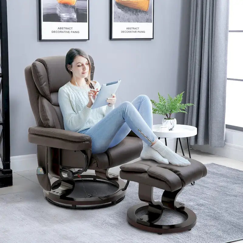 HOMCOM Massage-Liegesessel mit Hocker