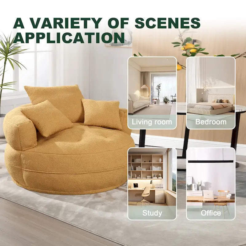Rundes Lazy Sofa – Weiß/Blau/Grau/Gelb/Orange/Rosenrot/Marineblau/Grün, Einzel- und Doppel-Sitz