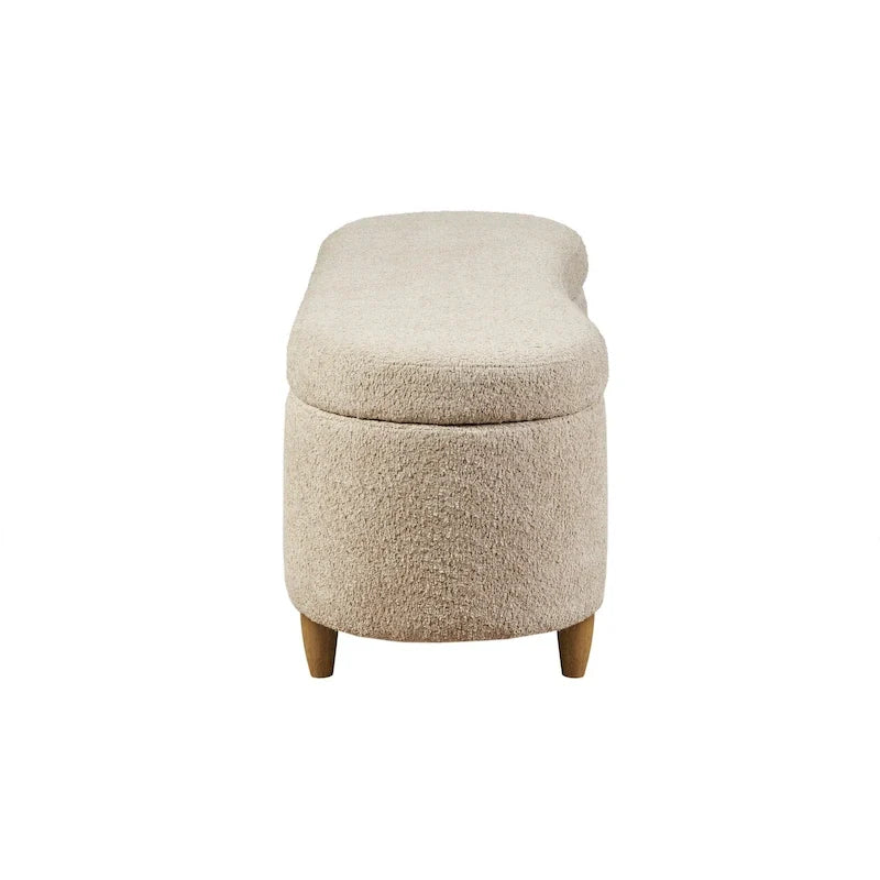 INK+IVY Bailey Taupe Bouclé Aufklappbare Aufbewahrungsbank
