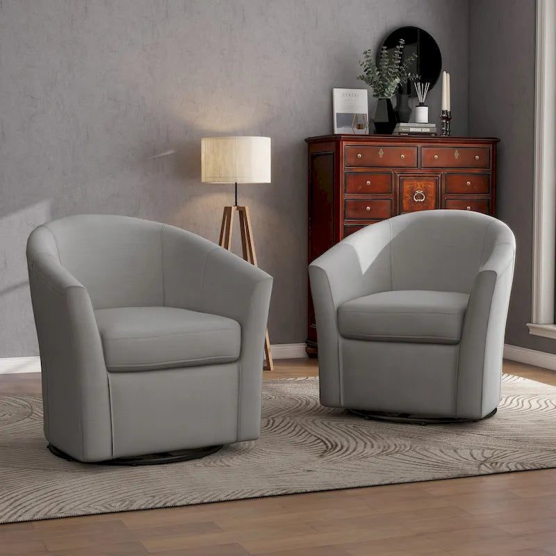 2er-Set Moderner Polster-Clubsessel Drehbar Wohnzimmer Akzentsessel
