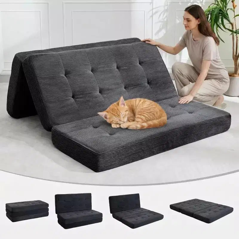 39x75 dreifach faltbares Memory Foam Schlafsofa, 6 getuftete Matratze
