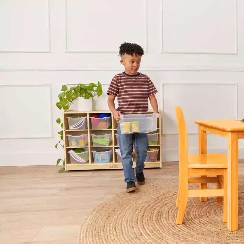 Mobiler Cubby-Schrank mit 15 offenen Behältern, 3x4, Kindermöbel