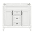 Moderner 36'' Badschrank mit Aufsatzwaschbecken und Spiegelschrank, 2 Türen und 2 Schubladen