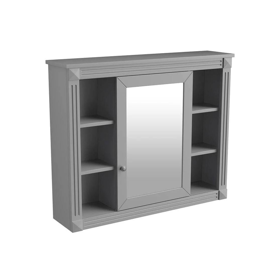 Moderner 36'' Badschrank mit Aufsatzwaschbecken und Spiegelschrank, 2 Türen und 2 Schubladen