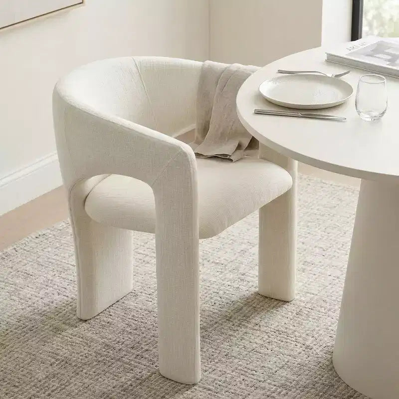 Kleines Essgruppe für 2 Personen, beige gepolsterte Stühle, runder Esstisch mit Säulenfuß, kompakte moderne Küchenmöbel-Panipeachy