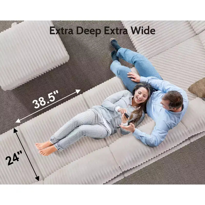 Dyonery Modulares Cord-Ecksofa mit waschbaren Bezügen
