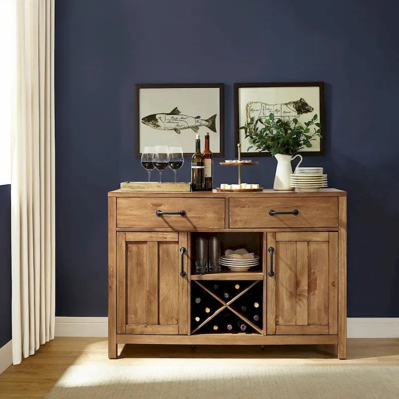 Crosley Roots Buffet mit Naturholz-Finish – 132 cm B x 46 cm T x 91 cm H