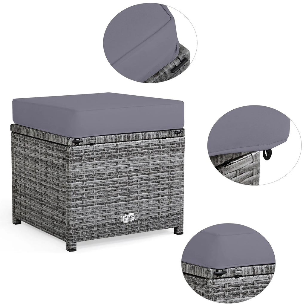 Costway 7-teiliges Terrassen-Essgruppe Rattan-Sofa Couch Ottomane – Details ansehen