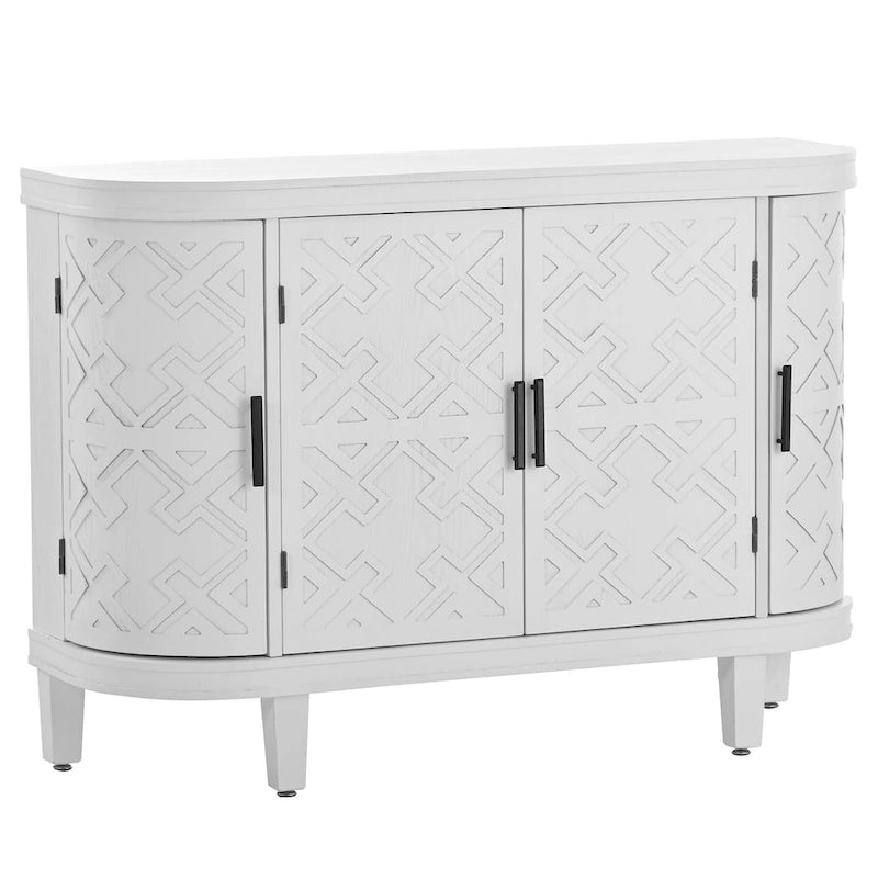 Akzent-Aufbewahrungsschrank Sideboard Holzschrank mit Türen im Antik-Muster für Flur, Eingangsbereich, Wohnzimmer, Schlafzimmer