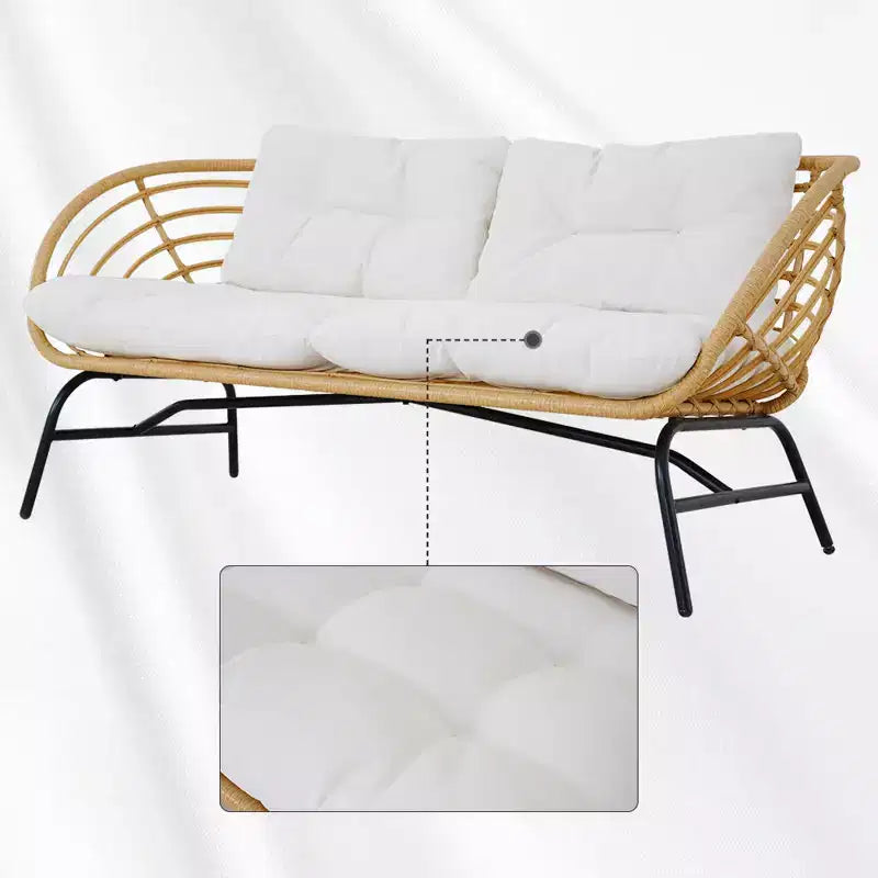 GRANDPATIO Outdoor 5-teiliges Korbsessel-Set mit Zweisitzer