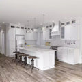 HOMLUX Easy-DIY Shaker White vormontierter Küchen-Oberschrank mit Blindelement