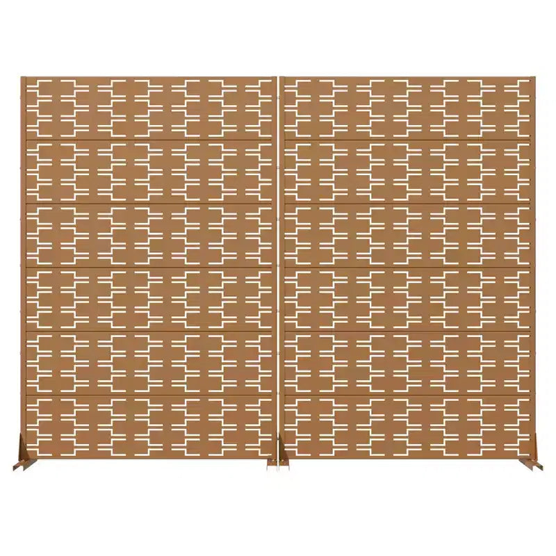 MAYEERTY Ziegel 01 Brauner Raumteiler aus verzinktem Stahl, 72x47x16, 6-teiliger, doppelseitiger, rostfreier Sichtschutz