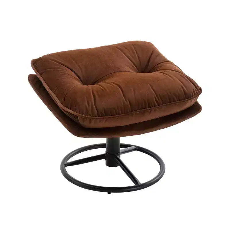Okak Samt-Akzentsessel mit Ottoman, moderner Armloser Sessel im Mid-Century Stil für das Wohnzimmer, weicher bequemer Sessel zum Fernsehen, Gaming