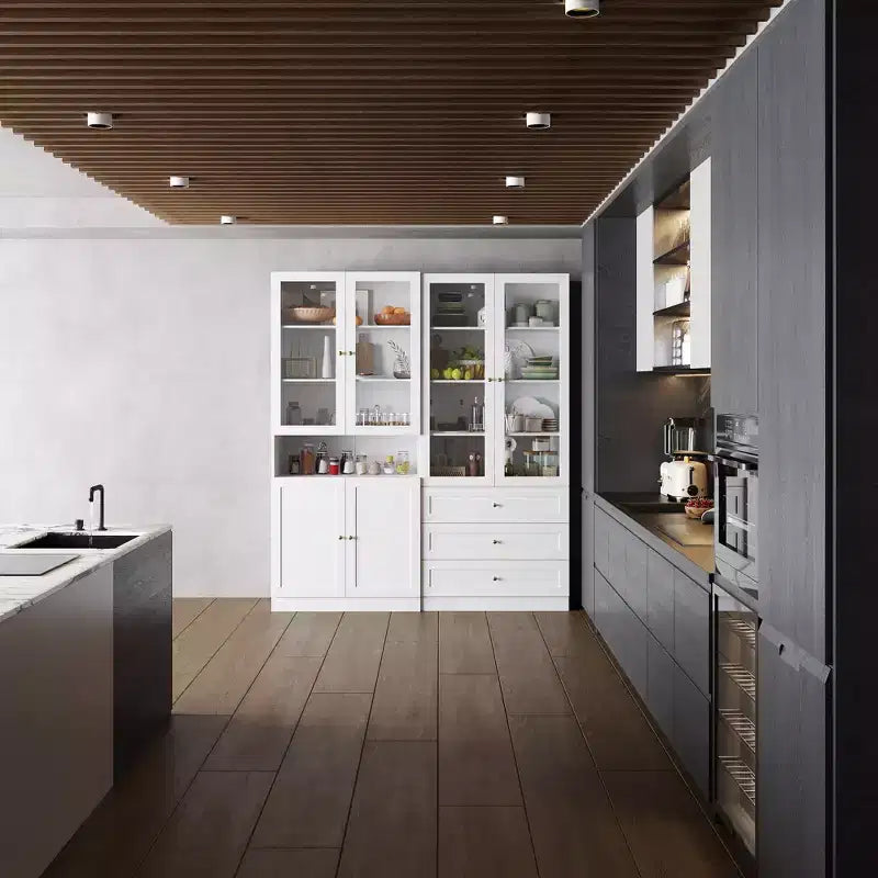 Famapy Combo Vitrinenschrank Bücherregal Organizer Speisekammer