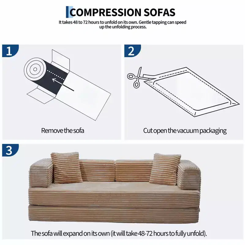 80.7 5-in-1 Schlafsofa – Kord, 544 kg, kein Aufbau
