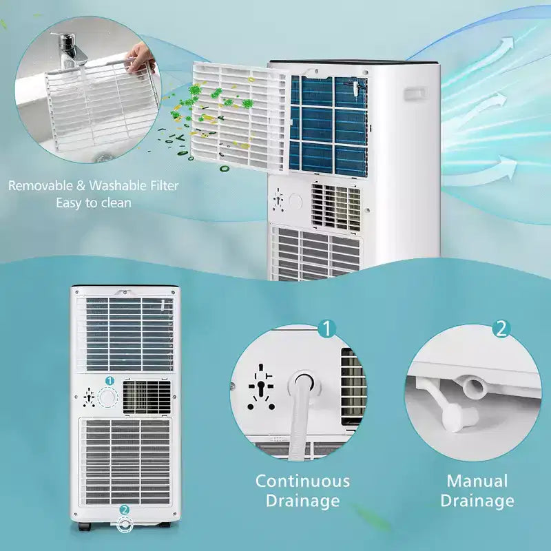 Costway 8000 BTU Mobile Klimaanlage 3-in-1 Luftkühler mit Ventilator Entfeuchten Schlafmodus