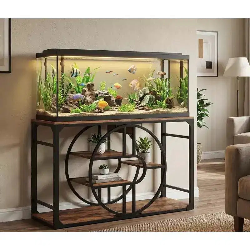 Aquariumunterschrank aus Metall, 55–75 Gallonen, strapazierfähiger Aquarienunterschrank mit Stauraum, mehrstufiger Aquarienunterschrank mit verdickten Beinen, geeignet