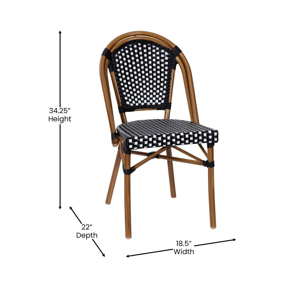 Gewerbliches Bistro-Set für Innen- und Außenbereiche mit Tisch und vier Stühlen