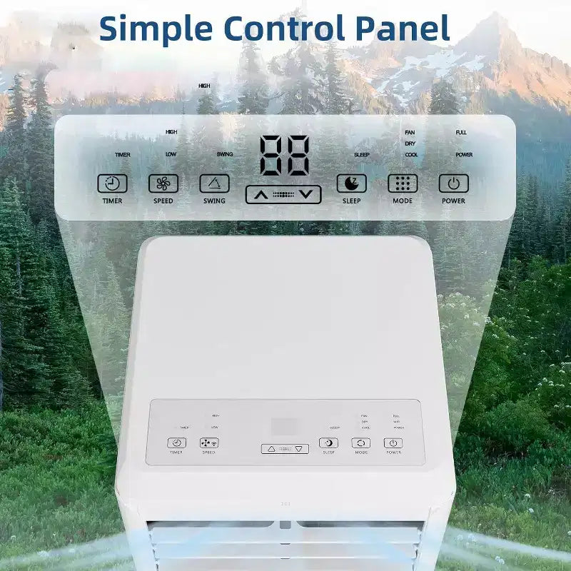 8.000 BTU mobile Klimaanlage – 3-in-1 Kühlung, Entfeuchter & Ventilator für 32 m² mit Schlafmodus & 1 Jahr Garantie