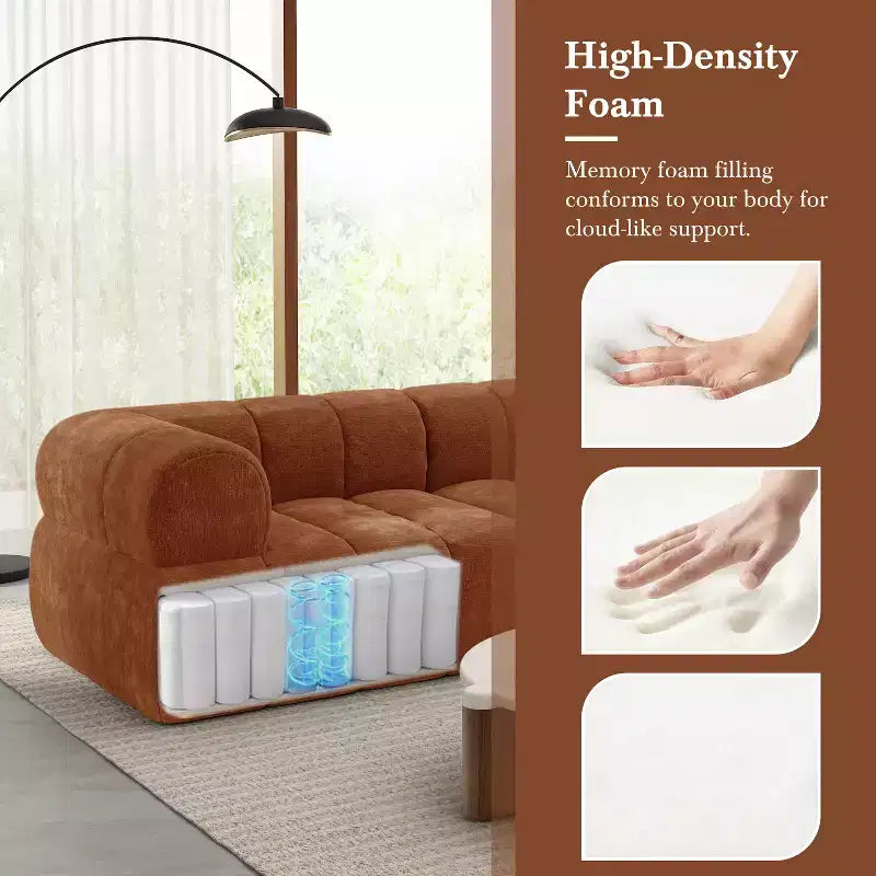 Christopher Knight Home Keri 122 Modernes L-förmiges Polsterecksofa aus hochdichtem Schaumstoff mit niedriger Rückenlehne