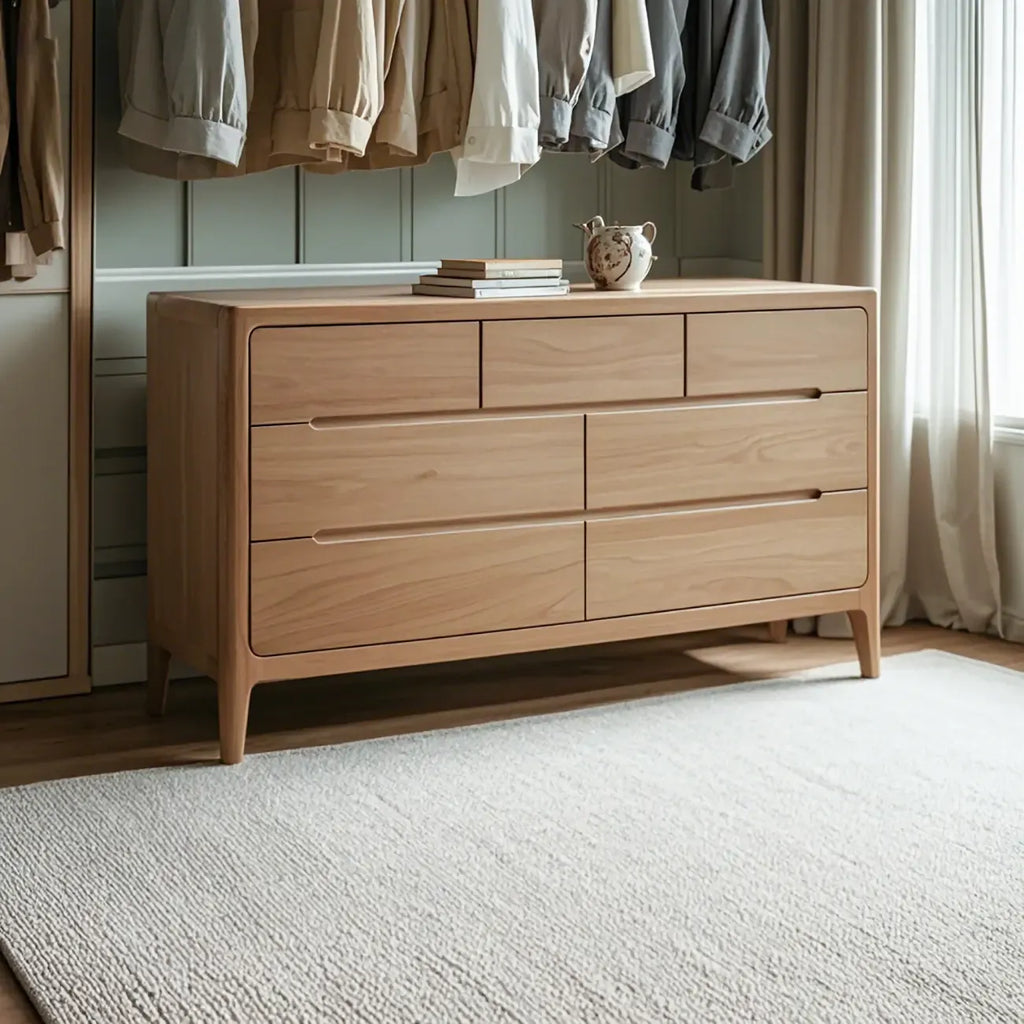 Traditionelle Doppelkommode aus natürlichem Eichenholz für das Schlafzimmer