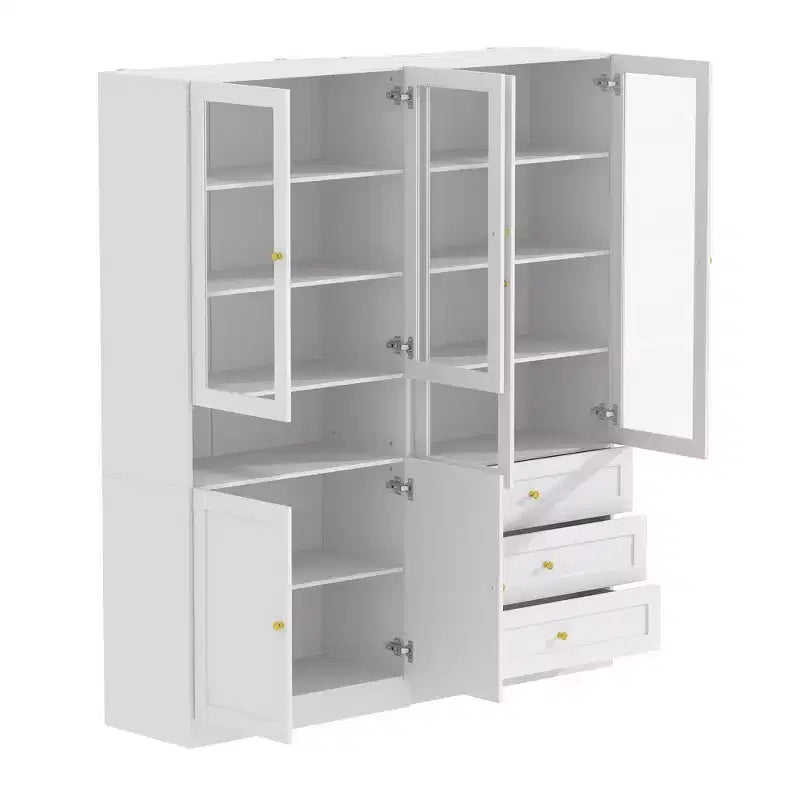 Famapy Combo Vitrinenschrank Bücherregal Organizer Speisekammer