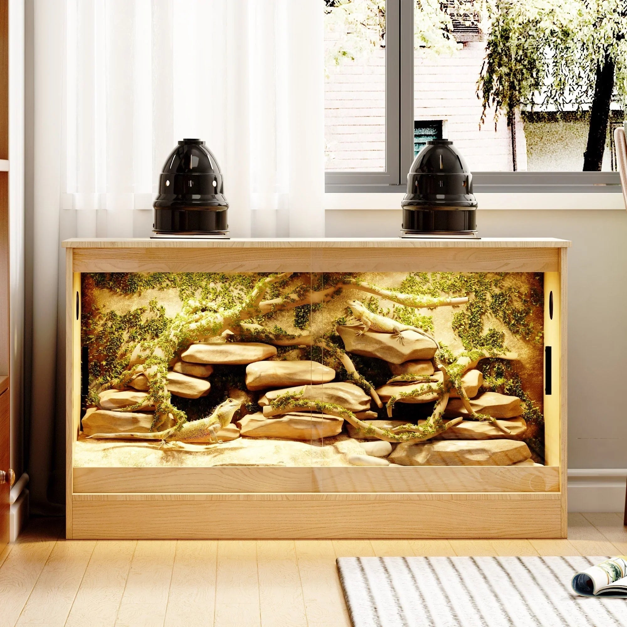 Reptilienhabitat – Geräumiges Terrarium für Echsen, Schlangen & mehr – 47.2